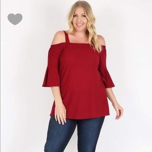 Red off the shoulder top
